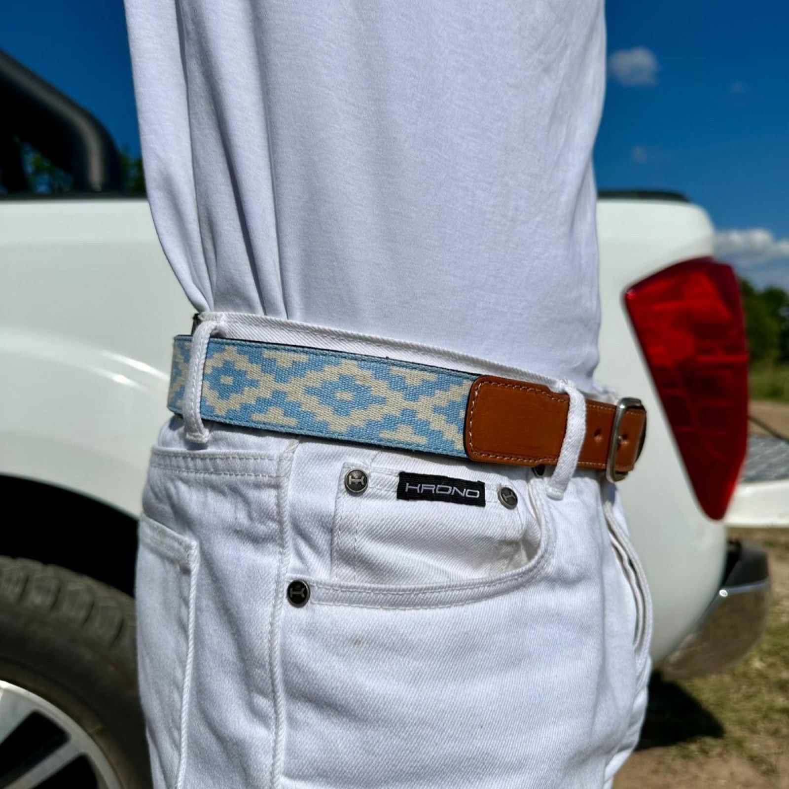 Blue goyard belt best sale